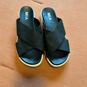 MIA Black Women's Slide Sandals
